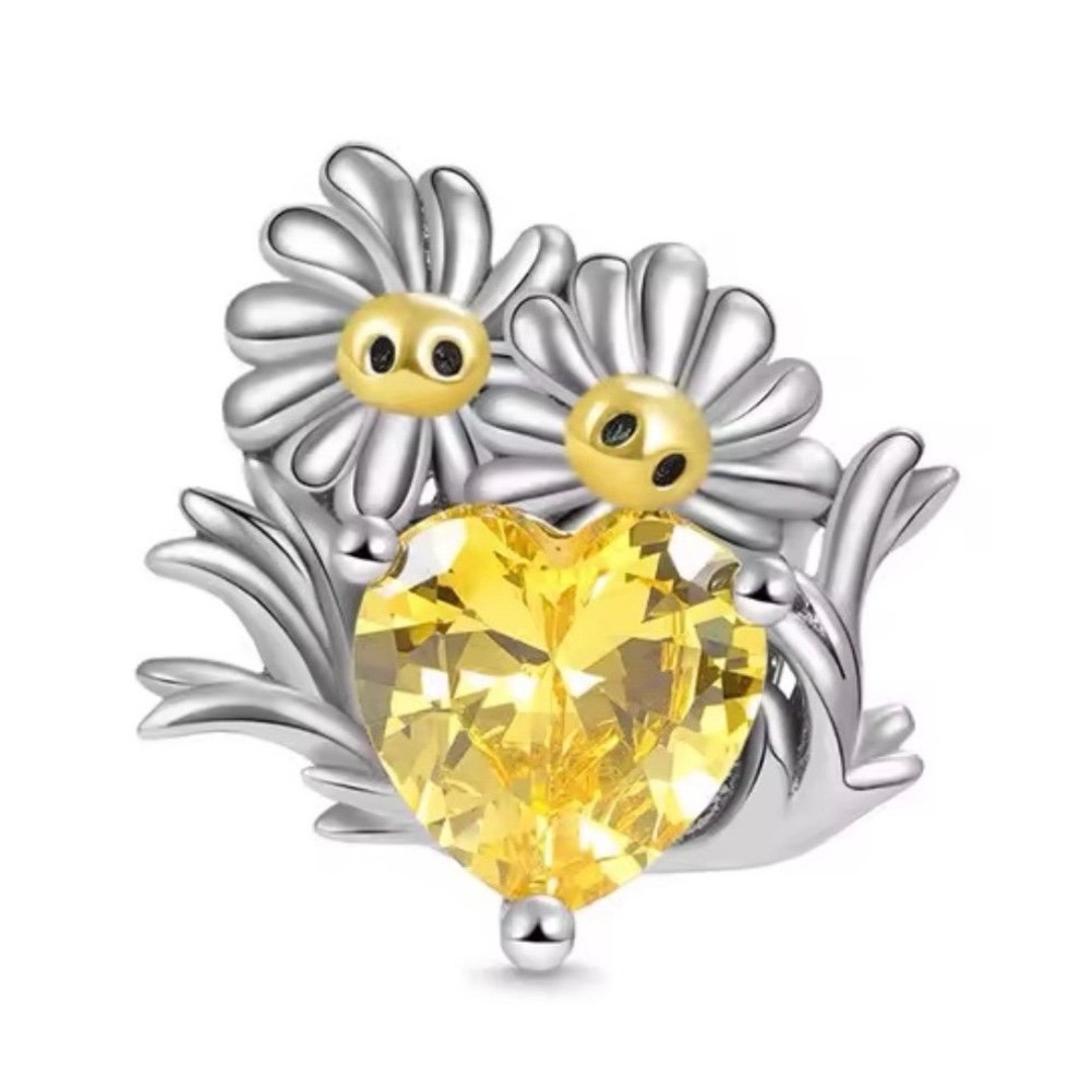 New S925 Dasies Pandora Style Charm - Picture 1 of 1